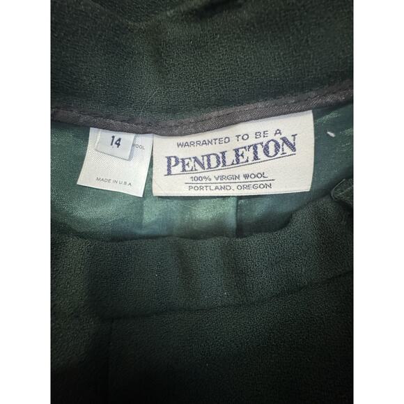 VTG Pendleton Wool Pants Womens 14 Dark Green USA Made - Picture 3 of 3